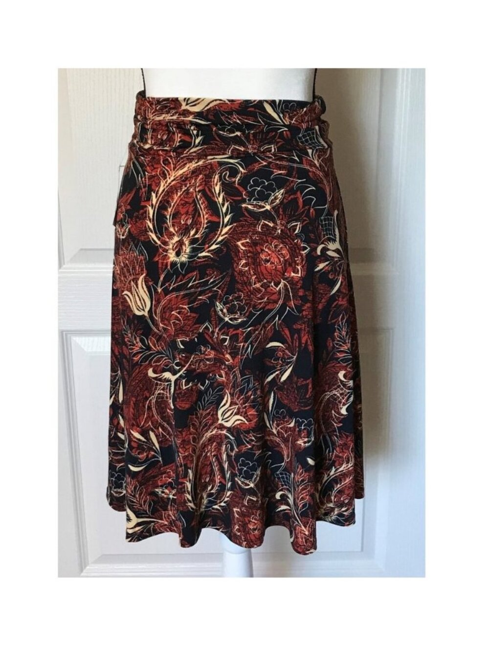 NWT LulaRoe Azure Fit And Flare Skirt Fall Colors Floral Print Size XS